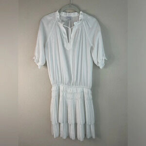 Current Air Smocked Pleated Floral White Mini Dress‎ size XS
